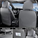 Coverado RAM Seat Covers Full Set, Waterproof Leather Car Seat Covers, Protective Seat Cushions Truck Pickup Custom Fit 2002-2025 Dodge Ram 1500 2500 3500, Gray