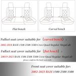 Coverado RAM Seat Covers Full Set, Waterproof Leather Car Seat Covers, Protective Seat Cushions Truck Pickup Custom Fit 2002-2025 Dodge Ram 1500 2500 3500, Gray