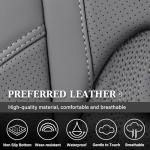 Coverado RAM Seat Covers Full Set, Waterproof Leather Car Seat Covers, Protective Seat Cushions Truck Pickup Custom Fit 2002-2025 Dodge Ram 1500 2500 3500, Gray