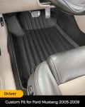 Floor Mats for Ford Mustang GT 2005-2009 All Weather Car Liner Protector Heavy Duty TPE Rubber Waterproof Anti-Slip Tech Custom 2005 2006 2007 2008 2009 Automotive Interior Accessories