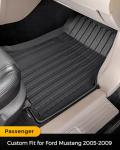 Floor Mats for Ford Mustang GT 2005-2009 All Weather Car Liner Protector Heavy Duty TPE Rubber Waterproof Anti-Slip Tech Custom 2005 2006 2007 2008 2009 Automotive Interior Accessories