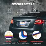 RED WOLF 2Pcs Iridescent Chrome License Plate Frame, Mirror Polish Chameleon Blue License Plate Tag Stainless Steel Bracket Holder Mount on Front Rear Bumper w/Screw Cover Accessories