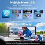 Wonsidary 10.26" HD Wireless Carplay Screen for Car,Portable Apple Carplay & Android Auto Touch Screen,4K Dash Cam/1080P Backup Camera/Mirror Link/Voice Control/GPS/Bluetooth,for All Vehicles