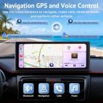 Wonsidary 10.26" HD Wireless Carplay Screen for Car,Portable Apple Carplay & Android Auto Touch Screen,4K Dash Cam/1080P Backup Camera/Mirror Link/Voice Control/GPS/Bluetooth,for All Vehicles