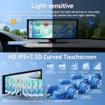 Wonsidary 10.26" HD Wireless Carplay Screen for Car,Portable Apple Carplay & Android Auto Touch Screen,4K Dash Cam/1080P Backup Camera/Mirror Link/Voice Control/GPS/Bluetooth,for All Vehicles