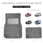 MUQIDA 4PCS Car Floor Mats, Anti-Slip Waterproof Car Carpets with Safety Heel Pad, Heavy Duty Floor Mat for All Weather Protection, Universal Trim to Fit for Sedans Trucks SUVs (Gray)