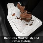 CAR PASS Heavy Duty Rubber Car Floor Mats, Deep Dish All Weather Car Mats Full Set, 3 Piece Waterproof Premium Anti-Slip Floor Mats Rugs Universal Trim to Fit for 95% Sedan SUV Van Truck, White