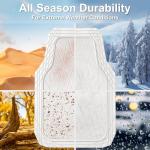 CAR PASS Heavy Duty Rubber Car Floor Mats, Deep Dish All Weather Car Mats Full Set, 3 Piece Waterproof Premium Anti-Slip Floor Mats Rugs Universal Trim to Fit for 95% Sedan SUV Van Truck, White