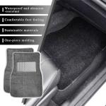 MUQIDA 4PCS Car Floor Mats, Anti-Slip Waterproof Car Carpets with Safety Heel Pad, Heavy Duty Floor Mat for All Weather Protection, Universal Trim to Fit for Sedans Trucks SUVs (Gray)