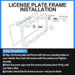 VRYTOR 2PCS Matte Black License Plate Frames - No-Cover State Name - Premium Rust Proof Aluminum License Plate Holder for Women and Men, Universal Car Plate Frame with 2 Holes, Easy to Install