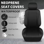 CAR PASS Neoprene EVA Waterproof car seat Covers Front Seats Only, Universal fit for SUV Vehicles Automotive with 5mm Composite EVA Inside,Airbag Compatible (Two Seats, Black and Black)