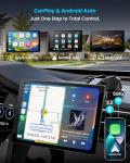 11" Extra Large Wireless Apple CarPlay Screen for Car – Ultra-Slim 0.16 Inch Touchscreen Car Stereo with Android Auto, 4K Dash Cam, 1080p Backup Camera, GPS, Mirror Link, Voice Control