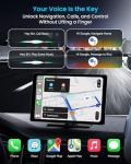 11" Extra Large Wireless Apple CarPlay Screen for Car – Ultra-Slim 0.16 Inch Touchscreen Car Stereo with Android Auto, 4K Dash Cam, 1080p Backup Camera, GPS, Mirror Link, Voice Control