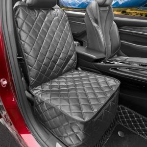 KritterKorner Automotive Seat Covers for Cars, Waterproof Car Seat Cover for Front Seat, PU Leather Car Seat Protector with Nonslip Backing - Universal Fit for Cars, Trucks, SUVs Bucket Seat(1Pcs)