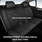 HChengkikz Leather Car Seat Covers,Breathable and Waterproof Seat Cover Full Set,PU Premium Universal Fit Automotive Airbag Compatible for Cars Sedans SUVs Vans and Trucks(Full Seat,Black,N1)