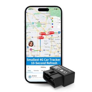 Benbengo OBD GPS Tracker for Vehicles & Fleet, Plug in Car Tracker, 10-sec Real Time, 1-Year Trip Data, 5-Day Free Trial, Speeding and Driver Behavior Tracker for Teens, Mileage Log, Low Subscription