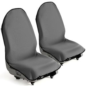 lebogner Car Seat Towel Cover for Post Gym Workout, Running and Swimming, 2 Pack Universal Fit Anti-Slip Waterproof Sweating Bucket Seat Protector for Cars, SUVs and Trucks, Grey