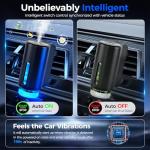 Car Air Freshener Diffuser, Smart Car Air Freshener, Auto On/Off with 3 Modes, Vent Clip, Long Lasting with 10 Essential Oils in 5 Scents (2 Pack)