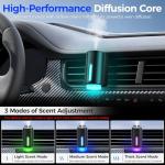 Car Air Freshener Diffuser, Smart Car Air Freshener, Auto On/Off with 3 Modes, Vent Clip, Long Lasting with 10 Essential Oils in 5 Scents (2 Pack)