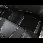 CAR PASS Leather Steering Wheel Cover and Waterproof Car Floor Mats,Microfiber Universal Car Combo Fit for 95% Sedan,SUV,Cars,14.5-15inch Sporty Anti-Slip Safety Comfortable Design(Black＆Gray)