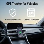 No Subscription Mini GPS Tracker for Vehicles Work with Find My(iOS Only) Magnetic Case Real Time Tracker Tag Hidden Car Location Tracking Device Global Coverage No Monthly Fee or SIM Card Required