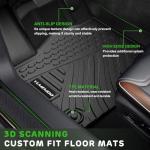 Floor Mats for Honda Civic 2022-2026 Gas Sedan(2nd Row w/o USB Port) & 2026 Sedan Hatchback Si Hybrid TPE Floor Liners Fit for Civic 1st & 2nd Row & Door Sill Guards Anti-Slip Full Set Car Mats