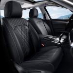 FLORICH Car Seat Covers Full Set Leather Seat Cover Waterproof Car Seat Cushion 5 Seats Interior Covers Full Wrapping Edge Seat Protector Universal Fit for Most Cars Trucks SUV, Black