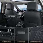 FLORICH Car Seat Covers Full Set Leather Seat Cover Waterproof Car Seat Cushion 5 Seats Interior Covers Full Wrapping Edge Seat Protector Universal Fit for Most Cars Trucks SUV, Black