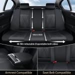 FLORICH Car Seat Covers Full Set Leather Seat Cover Waterproof Car Seat Cushion 5 Seats Interior Covers Full Wrapping Edge Seat Protector Universal Fit for Most Cars Trucks SUV, Black