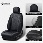 FLORICH Car Seat Covers Full Set Leather Seat Cover Waterproof Car Seat Cushion 5 Seats Interior Covers Full Wrapping Edge Seat Protector Universal Fit for Most Cars Trucks SUV, Black