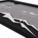 Mountain License Plate Frame Bracket (White on Black)