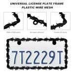 Sbulhia 2 PCS Barbed Wire License Plate Frame, Sturdy Plastic Barbed Wire Design Car Tag Cover with Screw Kit, Personalized License Plate Holder Cool Auto Decoration for Men Women (Black)