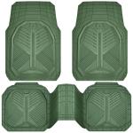 CAR PASS Heavy Duty Rubber Car Mats, Deepdish All Weather Floor Mats for Car Full Set, Universal Automotive Mats Trim to Fit for Sedans SUVs Trucks, Waterproof Anti-Slip Deep Tray 3 Pieces Olive Green