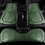 CAR PASS Heavy Duty Rubber Car Mats, Deepdish All Weather Floor Mats for Car Full Set, Universal Automotive Mats Trim to Fit for Sedans SUVs Trucks, Waterproof Anti-Slip Deep Tray 3 Pieces Olive Green