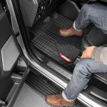 Motor Trend AdventureMax Car Floor Mats Full Set - Durable Rubber Floor Mats for Cars with Debris Capture Grooves, All Weather Interior Protection for Front and Rear with Non-Slip Backing, Black