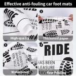 100Pcs Paper Floor Mats for Cars, Disposable White Automotive Floor Mats Kraft Paper, Waterproof Car Foot Pads Protective Papers, Thank You Mats for Car Detailing, Auto Dealership (20" x 16")