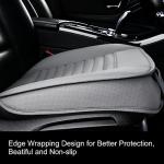 Sunny color 2pc Edge Wrapping Comfortable Car Front Seat Covers, Seat Protectors, Anti-Slip Bottom Seat Cushion Covers for Auto with PU Leather(Gray)