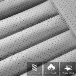 Sunny color 2pc Edge Wrapping Comfortable Car Front Seat Covers, Seat Protectors, Anti-Slip Bottom Seat Cushion Covers for Auto with PU Leather(Gray)