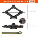 Universal Car Jack Kit Scissor Jack for Car 2 Ton Spare Tire Changing Kit,Portable Tire Jack Repair Kit with Lug Wrench,Car Lifting Jack for Auto/SUV/MPV