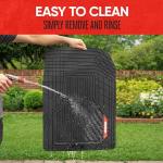 Motor Trend AdventureMax Car Floor Mats Full Set - Durable Rubber Floor Mats for Cars with Debris Capture Grooves, All Weather Interior Protection for Front and Rear with Non-Slip Backing, Black