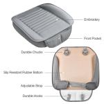 Sunny color 2pc Edge Wrapping Comfortable Car Front Seat Covers, Seat Protectors, Anti-Slip Bottom Seat Cushion Covers for Auto with PU Leather(Gray)