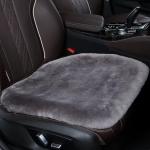 OGLAND Fluffy Genuine Australia Sheepskin Car Seat Cover for Auto Interior Accessories with Soft Fuzzy Wool Eco-Friendly Natural Fur Non-Slip (Graphite, Front)