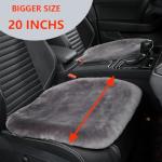 OGLAND Fluffy Genuine Australia Sheepskin Car Seat Cover for Auto Interior Accessories with Soft Fuzzy Wool Eco-Friendly Natural Fur Non-Slip (Graphite, Front)