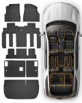 All Weather Floor Mats & Cargo Liner Custom Fit for Chevy Traverse 2009-2017 (Only Fits Captain's Chairs), Front 2nd Backrest Trunk Mats for Buick Enclave 2009-2017, TPE Anti-Slip Car Accessories