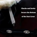 OGLAND Fluffy Genuine Australia Sheepskin Car Seat Cover for Auto Interior Accessories with Soft Fuzzy Wool Eco-Friendly Natural Fur Non-Slip (Graphite, Front)