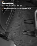 All Weather Floor Mats & Cargo Liner Custom Fit for Chevy Traverse 2009-2017 (Only Fits Captain's Chairs), Front 2nd Backrest Trunk Mats for Buick Enclave 2009-2017, TPE Anti-Slip Car Accessories