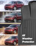 All Weather Floor Mats & Cargo Liner Custom Fit for Chevy Traverse 2009-2017 (Only Fits Captain's Chairs), Front 2nd Backrest Trunk Mats for Buick Enclave 2009-2017, TPE Anti-Slip Car Accessories