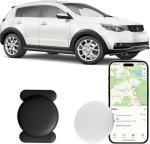 Mini GPS Tracker for Cars,Car Tracker with Magnetic Case,No Monthly Fee Real Time Car GPS Tracker Work with Apple Find My(iOS Only) (1PCS White Tracker, Black Magnetic Case)