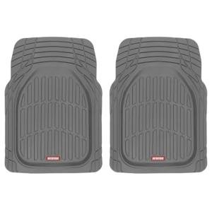 Motor Trend 2 Piece Front Car Floor Mats- Gray FlexTough Contour Liners-Deep Dish Heavy Duty Rubber Floor Mats for Car SUV Truck & Van-All Weather Protection, Universal Trim to Fit