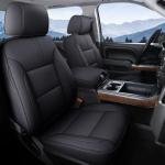 Coverado Chevy Silverado Seat Covers, Faux Leather Seat Covers Fit for Chevy Silverado GMC Sierra 2007-2025 1500, 2015-2025 2500HD 3500HD Crew Double Extended Cab (Front, Black)